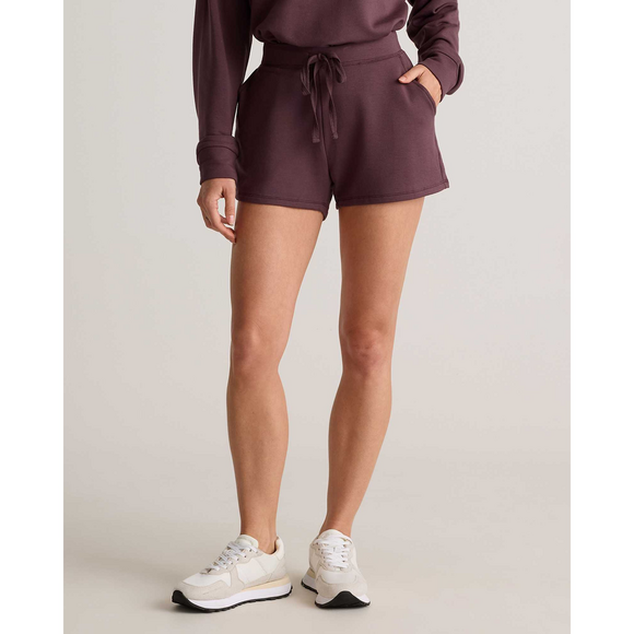 Quince Pants - Quince SuperSoft Fleece Shorts in Purple